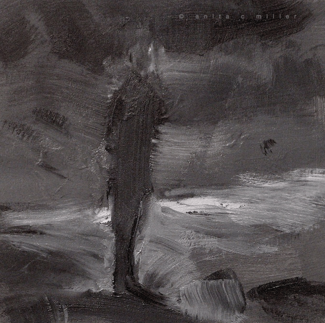 dark standing figure