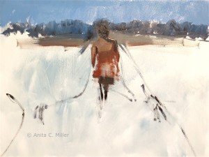 started at the top and moved down - here I realize the shoulders are too wide